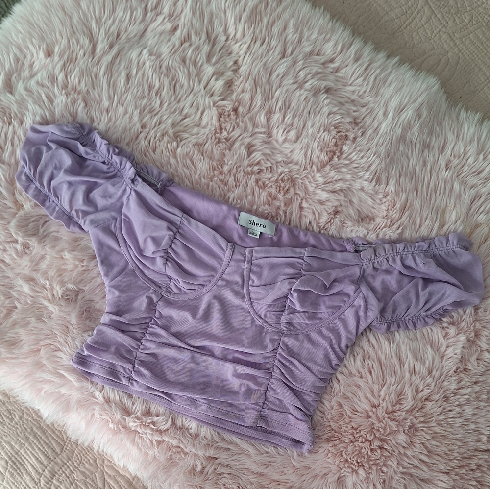 Shein Lavender Off-Shoulder Top